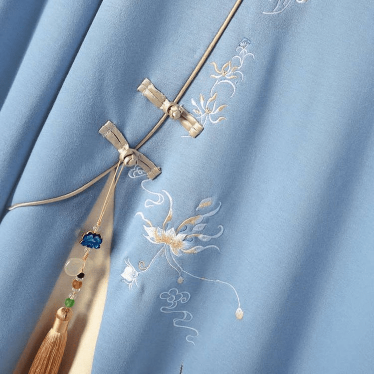 Vintage Embroidery Loose Fringed Hoodie Sweatshirt Dress Meowhiskers