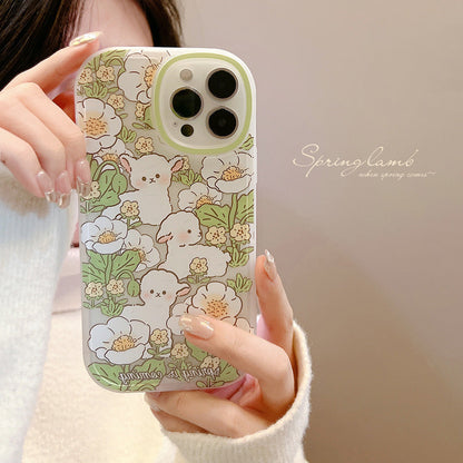 Kawaii Cartoon Flower Sheep iPhone Case
