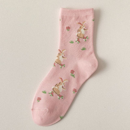 Kawaii Vintage Floral Cotton Socks