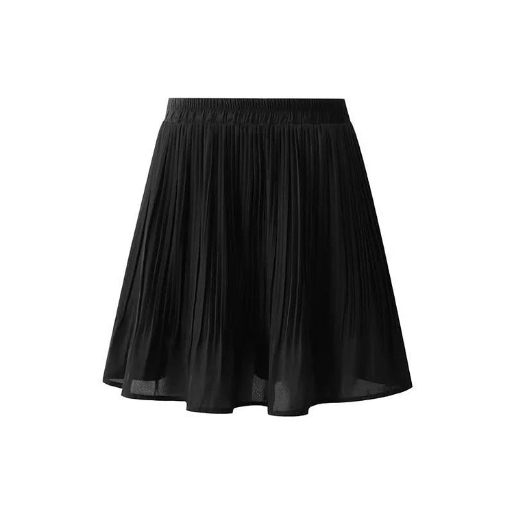 Pure Color High Waist Chiffon Pleated Skirt