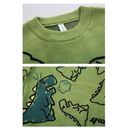 Kawaii Cartoon Mad Dinosaur Sweater