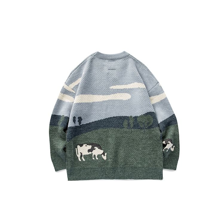 Vintage Dairy Cow Pullover Sweater