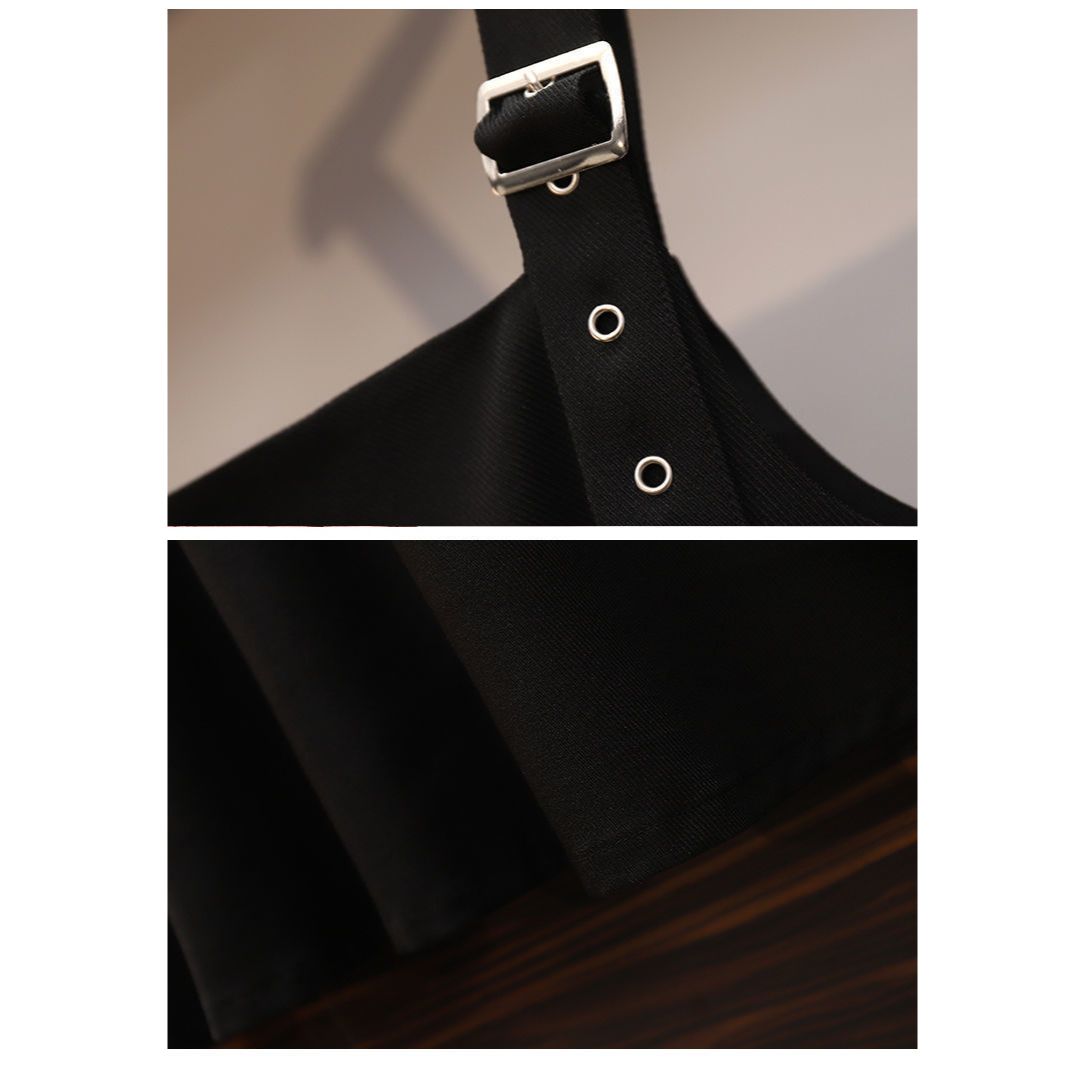 Aesthetic Elegant Shirt Strap Dress Two Piece Set