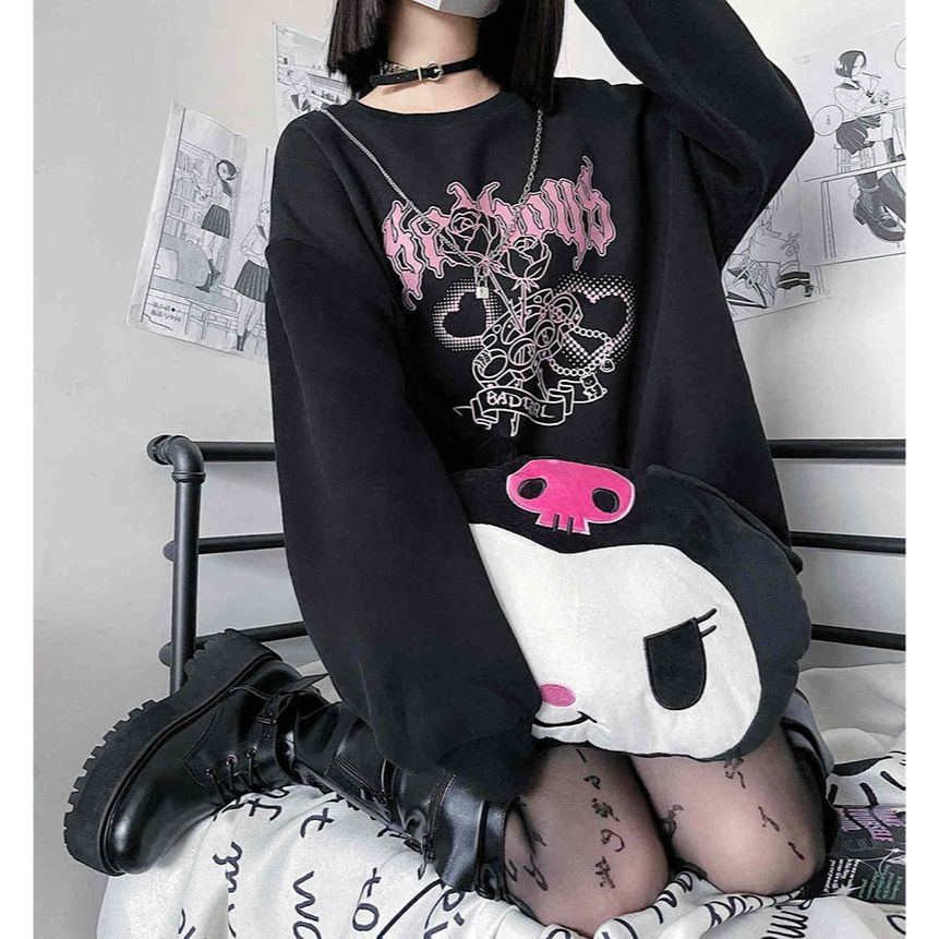 Y2K Bad Girl Rose Love Heart Sweatshirt