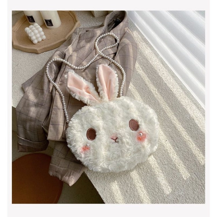 Kawaii Fluffy Bunny Plush Crossbody Bag