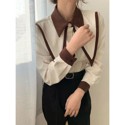 Vintage Chic Button Up Bowknot Shirt