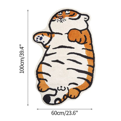 Cute Funny Cartoon Tiger Expression Rugs & Mats