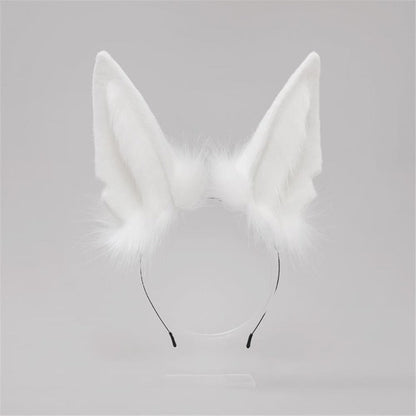 Plush Fox Long Ears Tail Cosplay Headband Accessory Two Piece Set