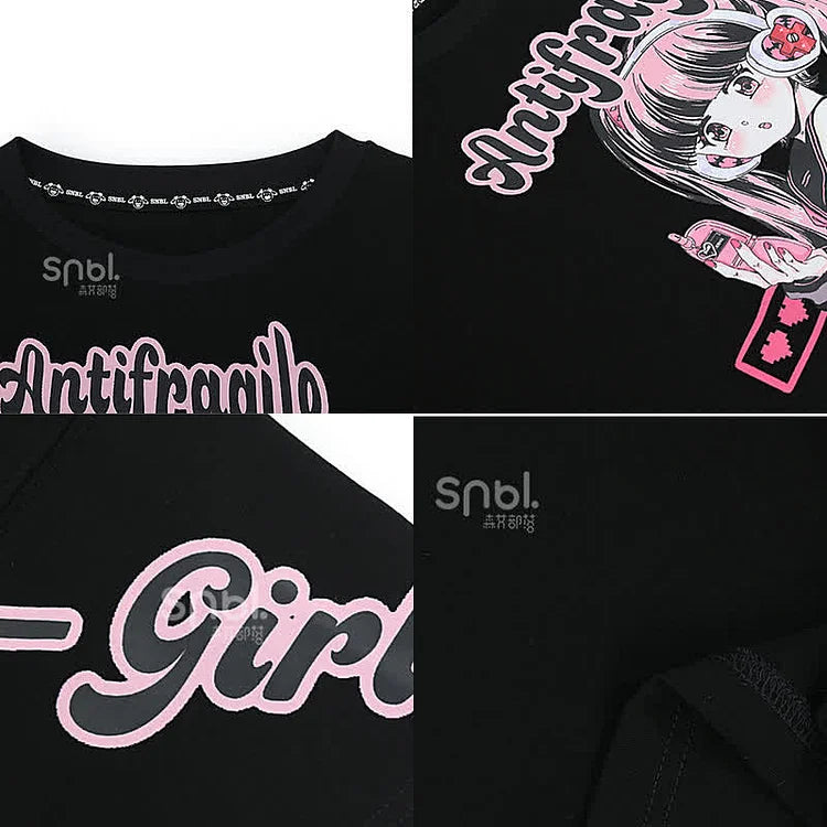 Anime Girls Print Matching Best Friends Loose T-Shirt